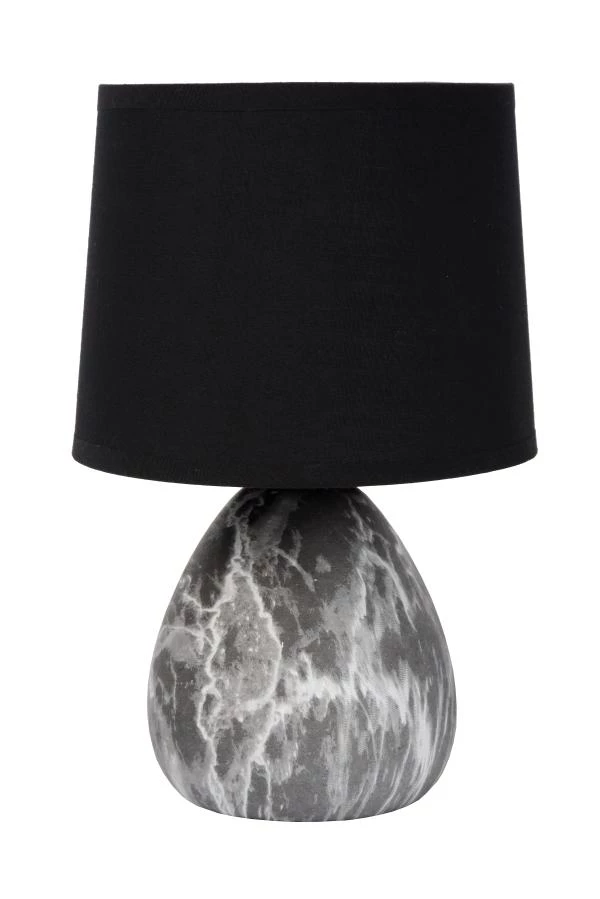 Lucide MARMO - Lampe de table - Ø 16 cm - 1xE14 - Noir - éteint